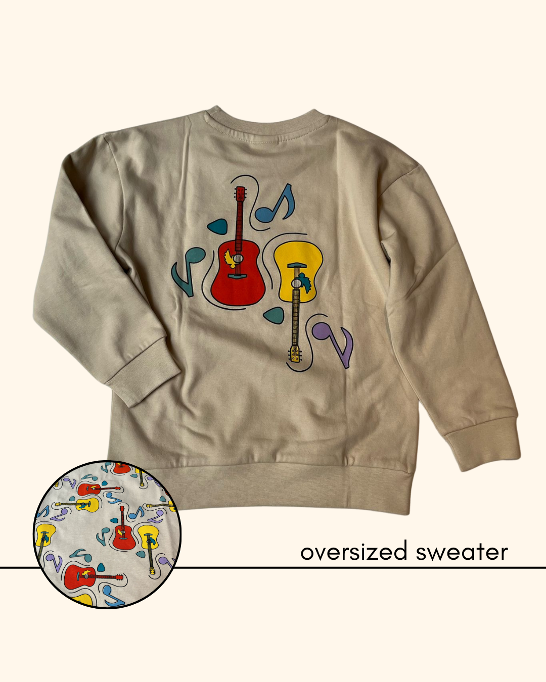 Sweater lange mouw gitaar